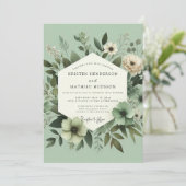 Invitation Sage Green Graceful Botanical Wedding (Debout devant)