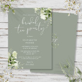 Invitation Sage Green Green Green Vert Monogramme Bridal Tea 