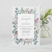 Invitation Sage Green Icy Pine Winter Wedding (Debout devant)