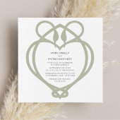 Invitation Sage Green Irlandais Celtic Swan Love Mariage