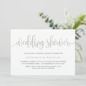 Invitation Sage Green Joli Wedding shower de calligraphie (Debout devant)
