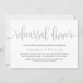 Invitation Sage Green Jolie Calligraphie Dîner de répétition (Devant)
