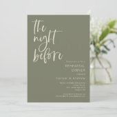 Invitation Sage Green La Nuit Avant Le Dîner De La Répétition (Debout devant)