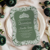Invitation Sage Green Lace Quinceañera