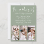 Invitation Sage Green Le Mariage du code QR minimaliste (Devant)