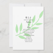 Invitation Sage Green Leaf Monogramme Mariage minimal 2024 (Devant)