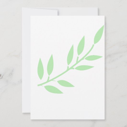 Invitation Sage Green Leaf Monogramme Mariage minimal 2024 (Dos)