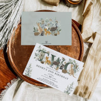 Sage Green Leaves Australian Animals 2nd Birthday