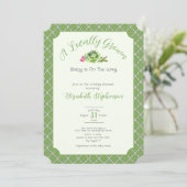 Invitation Sage Green Locally Grown Baby Shower (Debout devant)