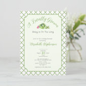 Invitation Sage Green Locally Grown Baby Shower (Debout devant)