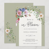 Invitation Sage Green Love in Bloom Bridal Shower (Devant / Derrière)