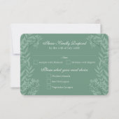 Invitation Sage Green Mariage Botanique Vintage Réponse RSVP (Devant)