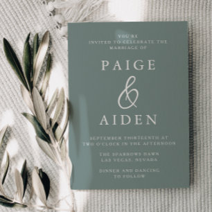 Invitation Sage Green Mariage : Une modernité