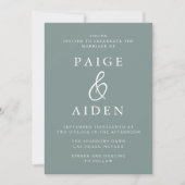 Invitation Sage Green Mariage : Une modernité (Devant)