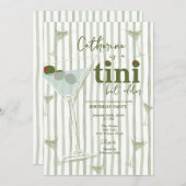 Invitation Sage Green Martini Thème Anniversaire (Devant / Derrière)