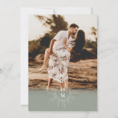 Invitation Sage Green Mid Century les années 70 Monogramme Ph (Dos)