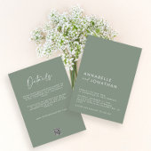 Invitation Sage green Minimal simple Mariage Détails QR Code