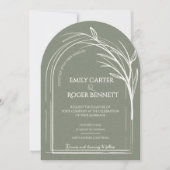 Invitation Sage Green Minimalist Arch Botanical Wedding (Devant)