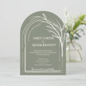 Invitation Sage Green Minimalist Arch Botanical Wedding (Debout devant)