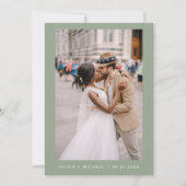 Invitation Sage Green Minimalist Élégant Mariage photo (Devant)