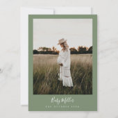 Invitation Sage Green minimaliste Baby shower moderne Boho (Dos)