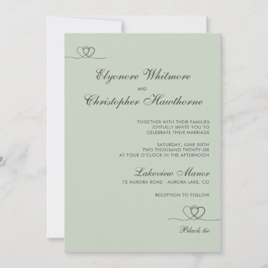 Invitation Sage Green Modern Chic Mix and Match Wedding (Devant)