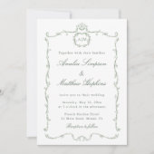 Invitation Sage Green Modern Classic French Frame Wedding (Devant)