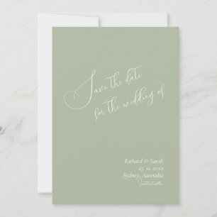 Invitation Sage Green Modern Photo personnalisée Enregistrer 