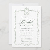 Invitation Sage Green Moderne Cadre Classique Mariage (Devant)