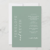 Invitation Sage Green Moderne Minimal Mariage Photo QR Code (Devant)