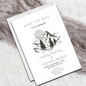 Invitation Sage Green Mountains Enregistrer La Date