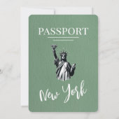 Invitation Sage Green New York City Passport Mariage (Dos)