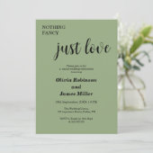 Invitation Sage Green Nothing Fancy Just Love Casual Wedding  (Debout devant)