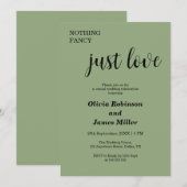 Invitation Sage Green Nothing Fancy Just Love Casual Wedding  (Devant / Derrière)
