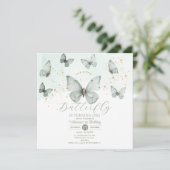 Invitation Sage Green Notre petit papillon tourne un (Debout devant)