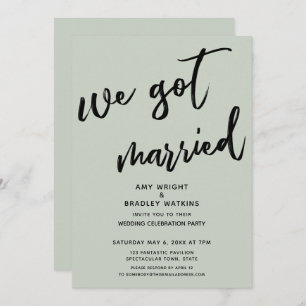 Invitation Sage Green Nous Avons Marié Mariage Réception De M