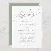Invitation Sage Green Nous faisons Moderne Mariage de calligr (Devant / Derrière)