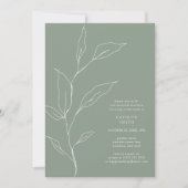 Invitation Sage Green Olive Leaf Branch Bridesservatrices Déj (Devant)