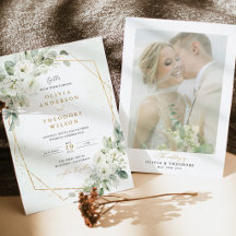 Sage Green Or Blanc Floral Photo Arrière Mariage