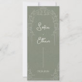Invitation Sage Green Ornate Arch Botanical Wedding Program  (Devant)