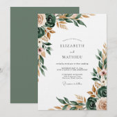 Invitation Sage Green Painterly Flourish Wedding (Devant / Derrière)