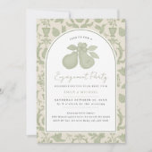 Invitation Sage Green Perfect Pear Engagement Party (Devant)