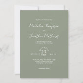 Invitation Sage Green Photo Budget Mariage QR Code Rsvp (Devant)