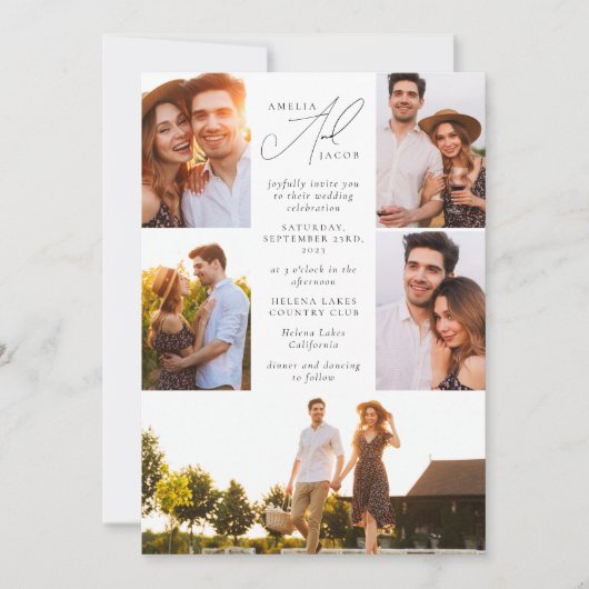 Invitation Sage Green Photo moderne QR Code Tout en un Mariag (Devant)