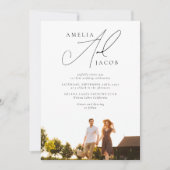 Invitation Sage Green Photo moderne QR Code Tout en un Mariag (Devant)