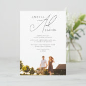 Invitation Sage Green Photo moderne QR Code Tout en un Mariag (Debout devant)