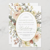 Invitation Sage Green Pine d'hiver Mariage de monographie bot (Devant / Derrière)