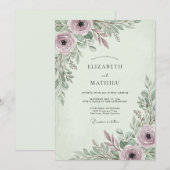 Invitation Sage Green Poetic Spring Wedding (Devant / Derrière)