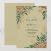 Invitation Sage Green Polished Rustic Wedding (Devant / Derrière)