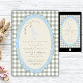 Invitation Sage Green Preppy Silly Little Goose Baby shower